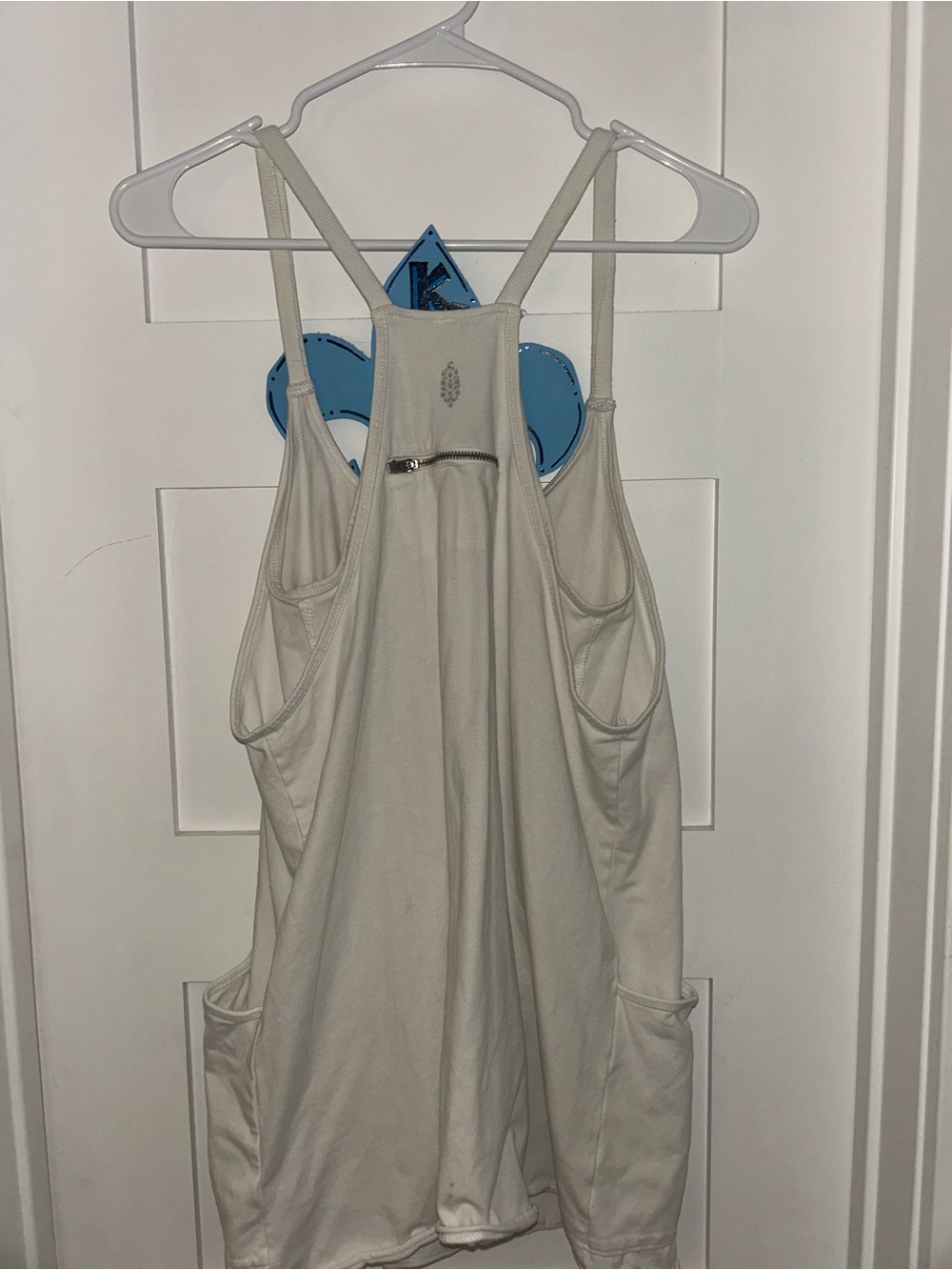 Free People Cream Tank Overalls Romper